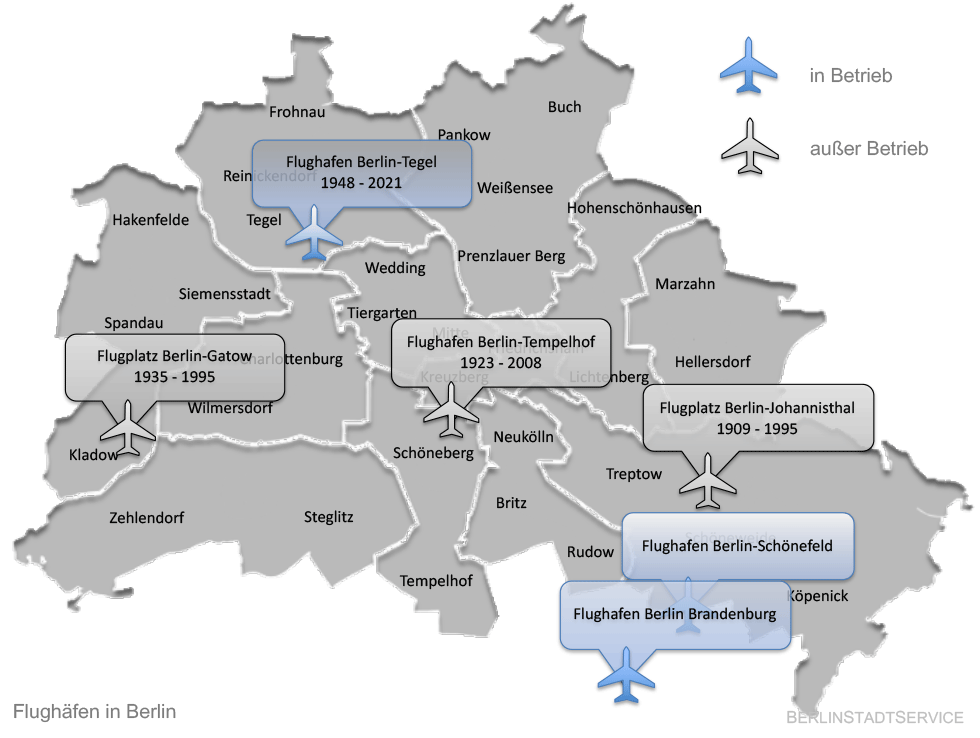 Flughafen Karte von Berlin