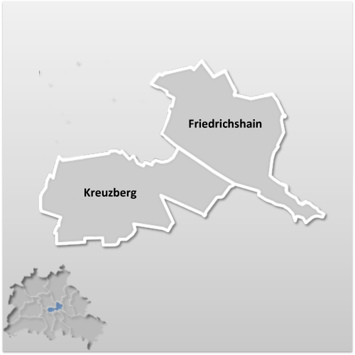 Karte Stadtbezirk Friedrichshain-Kreuzberg