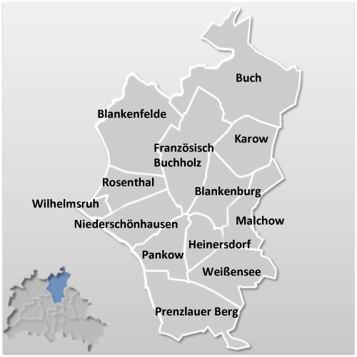 Karte Bezirk Berlin Pankow-Prenzlauer Berg-Weißensee
