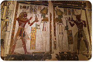 Bunte Reliefs Ägyptisches Museum