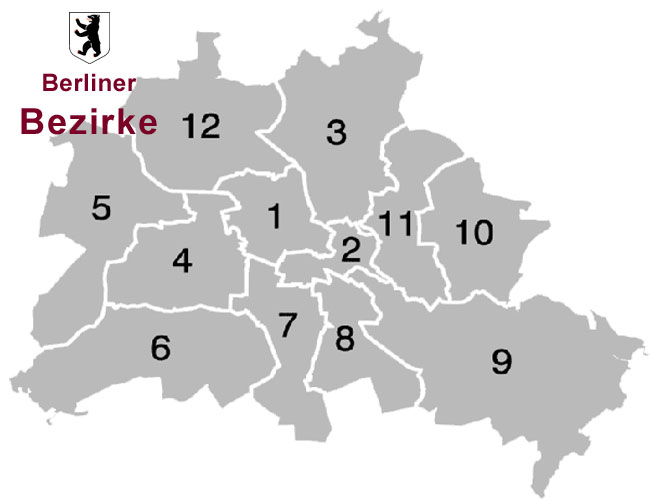 Berliner Karte mit Bezirke