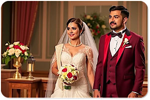 Mode für Braut und Bräutigam Brautmode