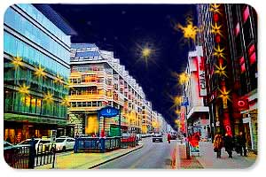 Weihnachtsshopping in den Einkaufsstraßen im Trend