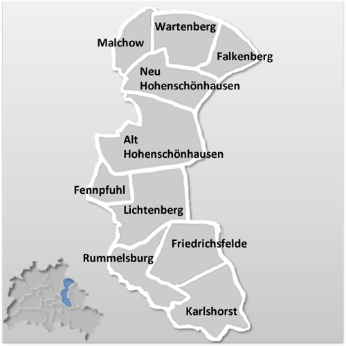 Karte Stadtbezirk Lichtenberg-Hohenschönhausen