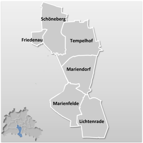 Karte Bezirk Berlin Tempelhof-Schöneberg