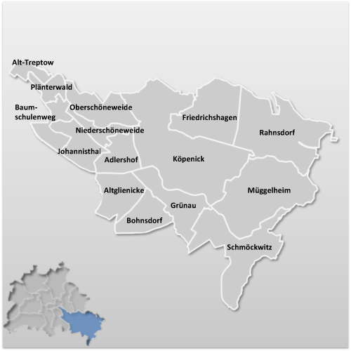 Karte Stadtbezirk Treptow-Köpenick