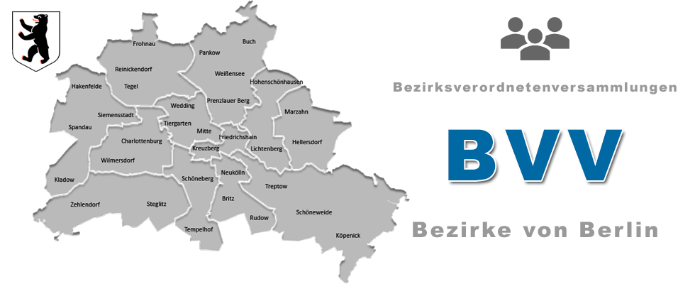 BVV Karte Berlin Bezirksverordnetenversammlung in Berlin