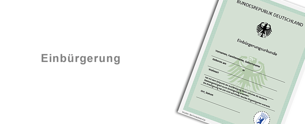 Einbürgerungsurkunde Berlin