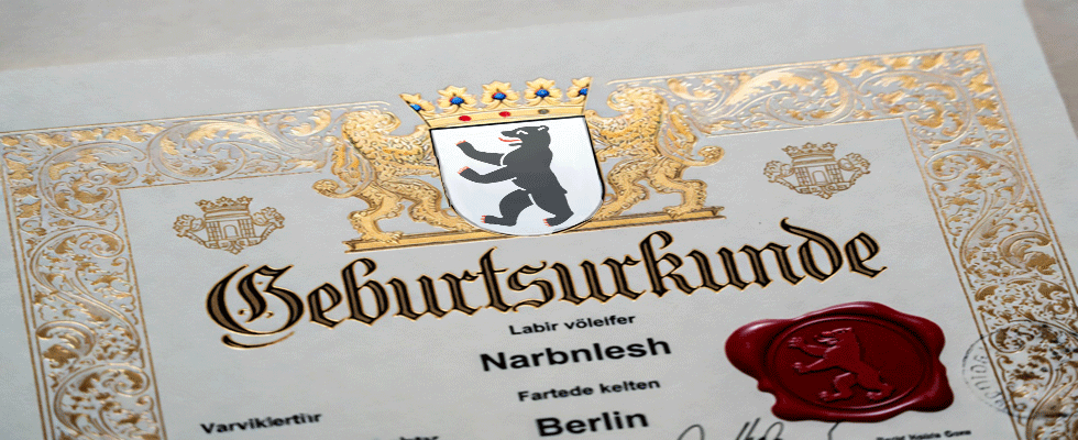 Geburtsurkunde in Berlin
