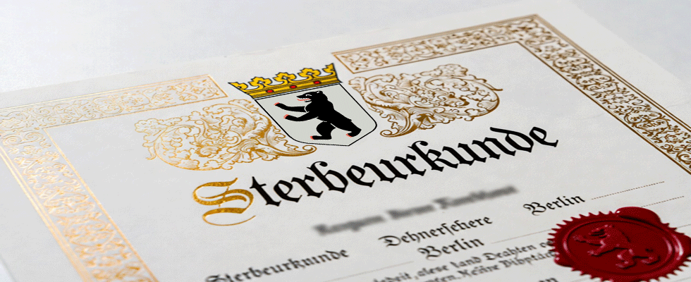 Sterbeurkunde in Berlin
