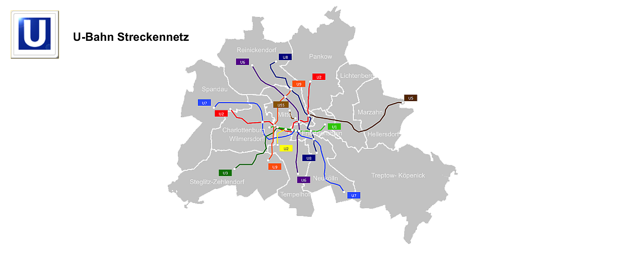 Streckennetz der U-Bahn in Berlin